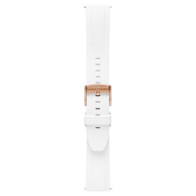 Pininfarina FKM Rubber 22mm Watch Strap - White - Rose Gold Buckle