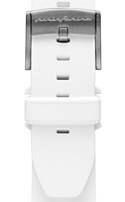 Bracelet de montre en caoutchouc FKM 22 mm - Blanc - Boucle gris foncé