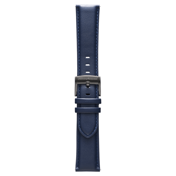Genuine Italian Leather 22mm Watch Strap – Dark Blue -