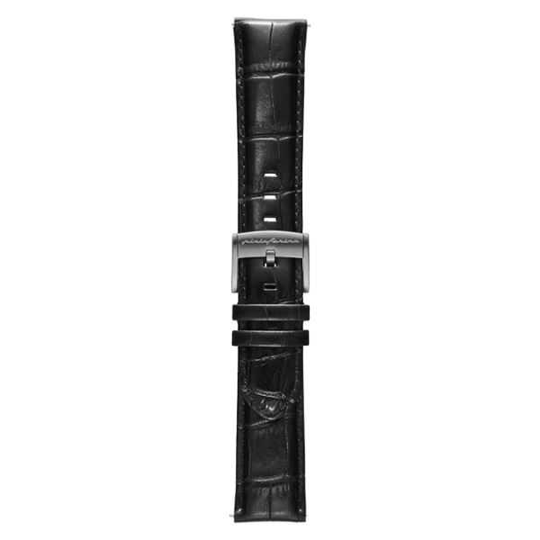 Genuine Italian Leather 22mm Dress Watch Strap – Black -