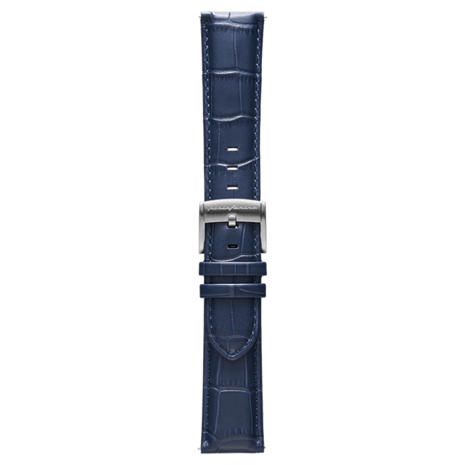 Genuine Italian Leather 22mm Dress Watch Strap – Dark Blue -